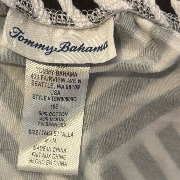 Tommy Bahama Black and White Strapless Dress -M - Picture 6 of 7